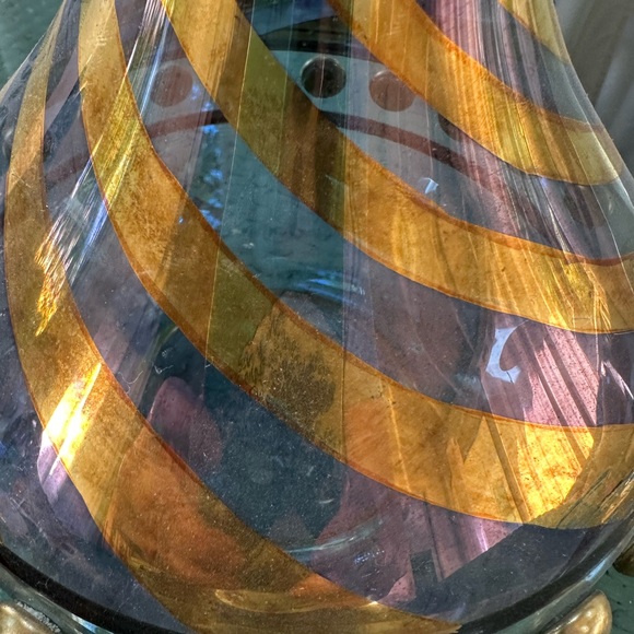 MacKenzie-Childs Gold Decantor 11” - Picture 7 of 8